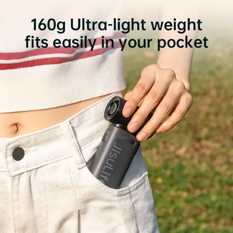 JISULIFE 휴대용 터보 팬, 초강력 바람, 5개 속도, 긴 배터리 수명, 5000mAh, USB 충전식, 다목적 포켓 팬