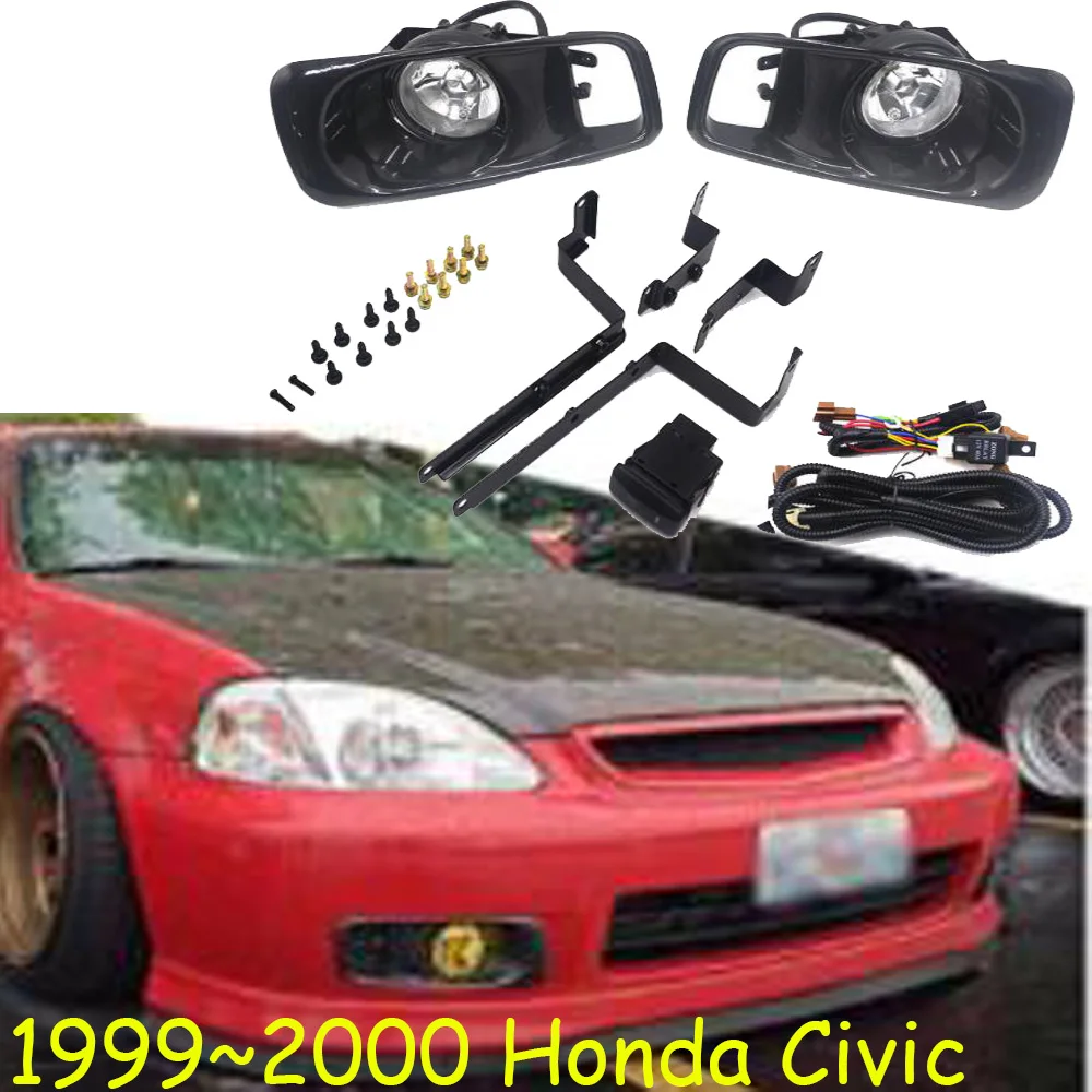 Автомобильный бампер, светильник РА для Honda Civic, противотуманные фары 1999 ~ 2000y, галогеновая лампа 4300K, Проволочная фара Hanress для Civic, противотуманная фара
