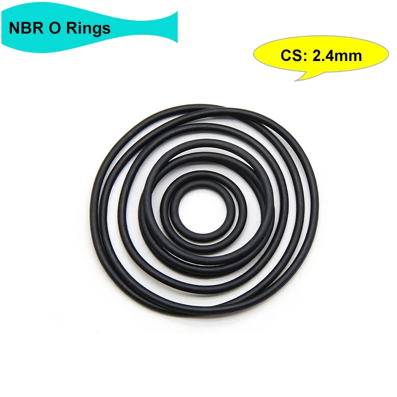 

10/50Pcs Black NBR O Ring Gasket Thickness CS 2.4mm OD 6~180mm Nitrile Rubber Round Corrosion Oil Resist Sealing Washer O Rings