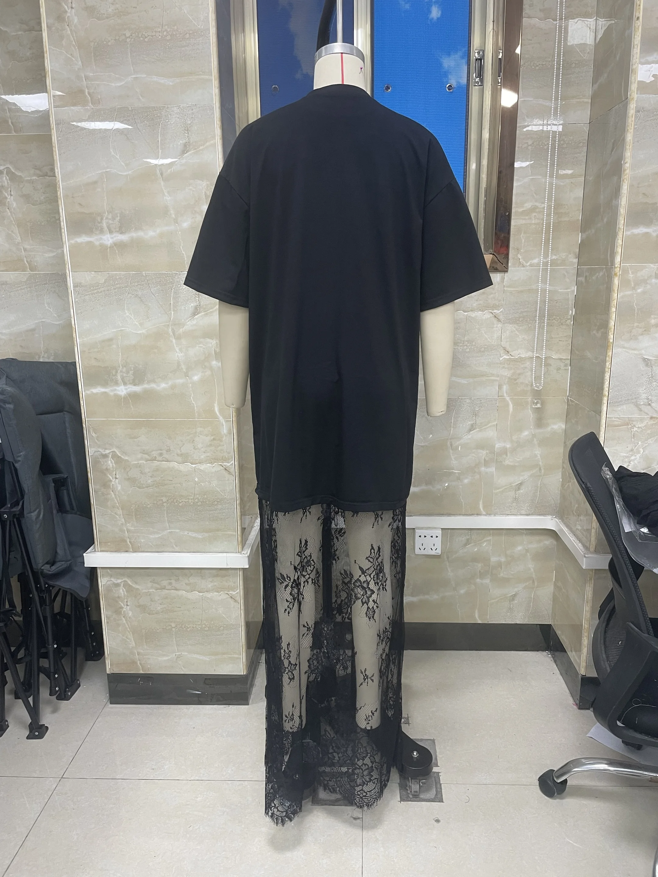 فستان دانتيل أسود شفاف بطول الأرض، فستان لانجيري نسائي، ملابس نوم نسائية، فستان بيبي دول بأكمام قصيرة، فستان لانجيري نسائي