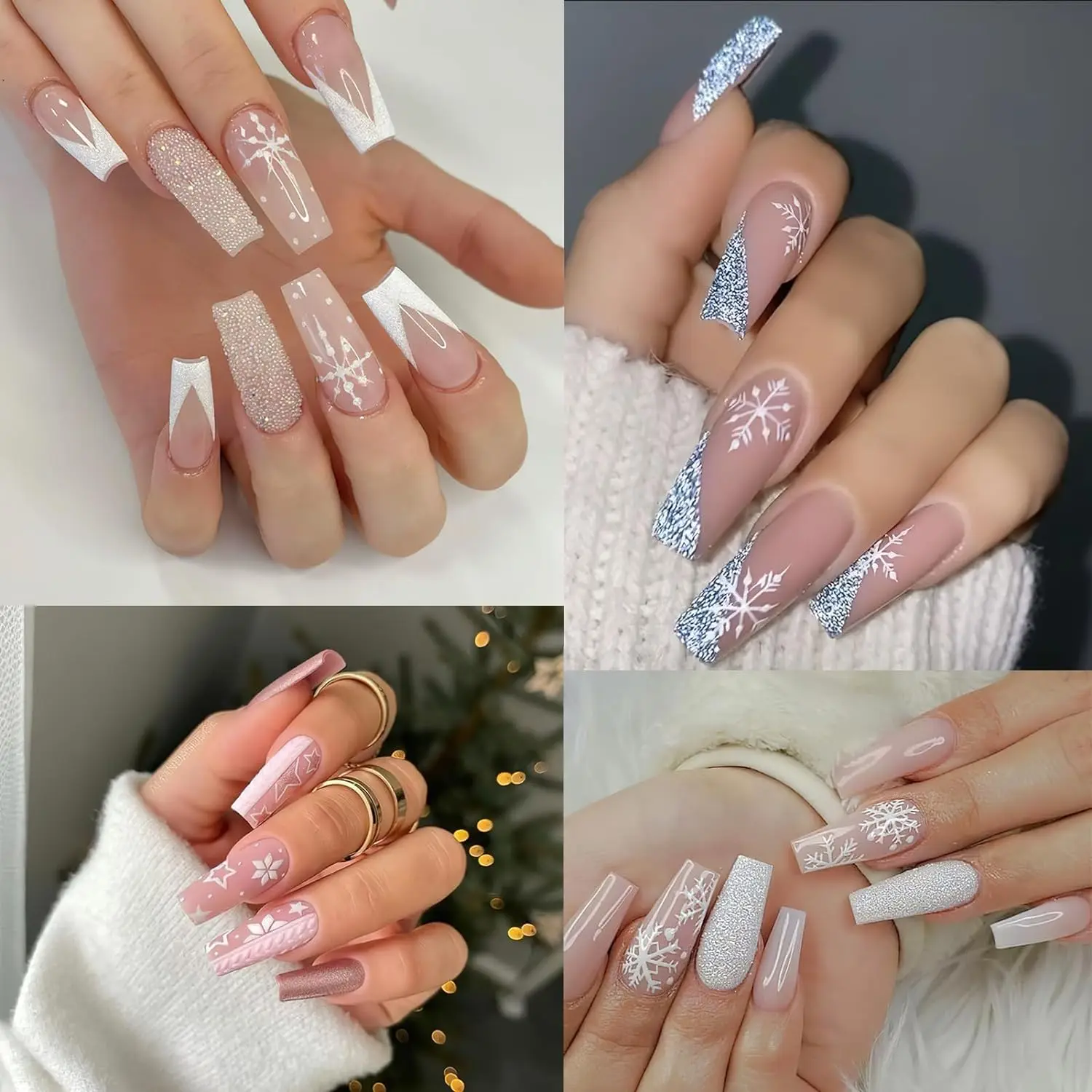 3d Sneeuwvlok Nail Art Stickers Witte Kerstontwerpen Zelfklevende Stickers Nieuwjaar Winter Gelfolies Schuifregelaars Decoraties Xmas *