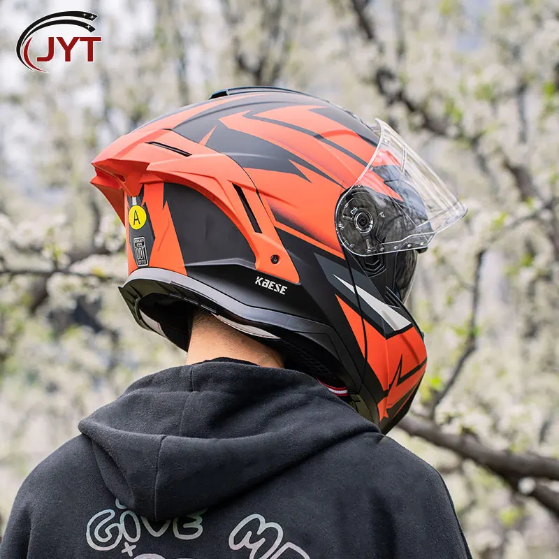 

Full Face Dual Visor Helmet Flip Up Motorcycle Helmets Motocross Racing Modular Helmet Moto Cascos Motociclistas Capacete DOT