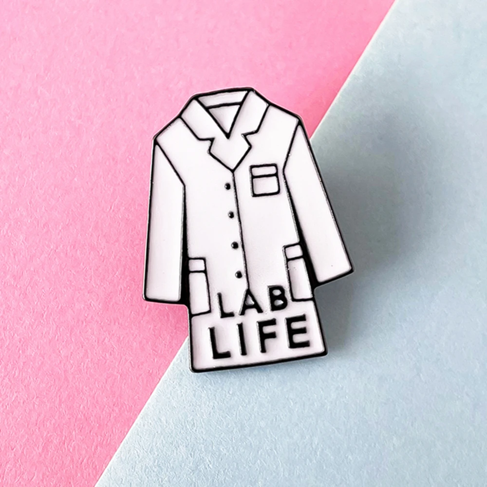 Catuni Lab Life Coat Pin Brooch Enamel Badge Science Lanyard Lapel Backpack Accessories Gift for Scientist Student Graduate