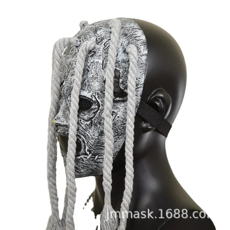 Ghost Knot Long Hair Braid Mask Halloween Event Corey Taylor Cosplay Unisex Party Demon Face Rope Mask Adult Party Costume Props