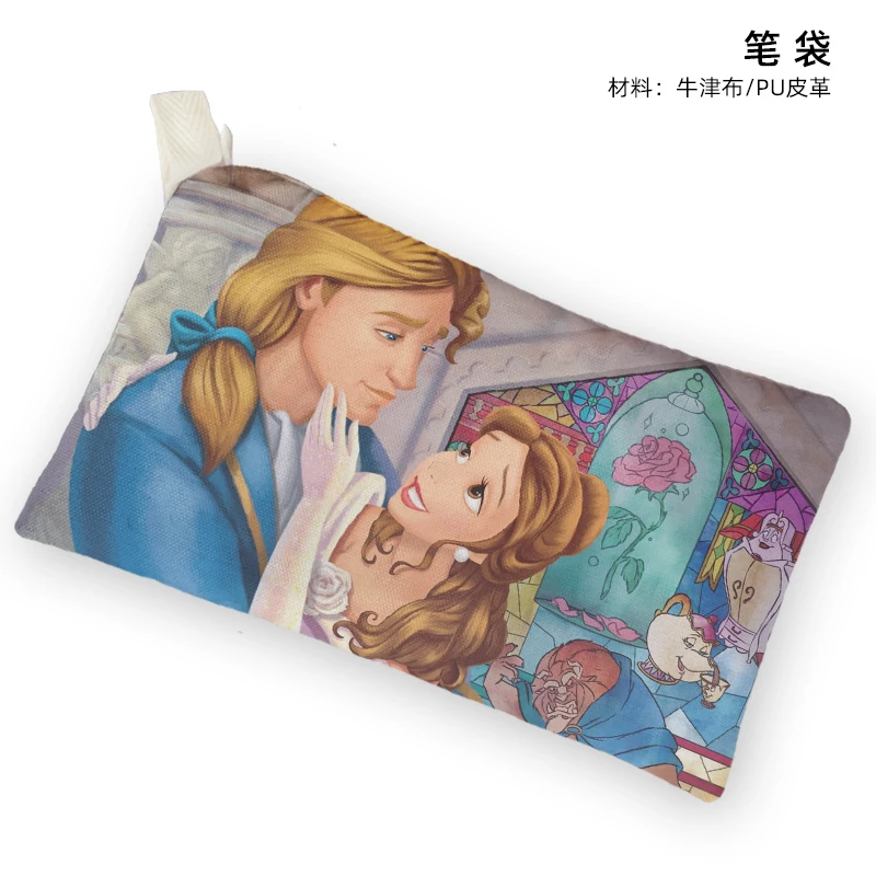 Disney Beauty and the Beast P8871 Anime Customized Cosmetics Bags Cartoon Pen Bag Storage Handbag Stationery Birthday Gift