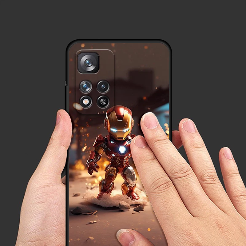 Marvel Cartoon Hero For Xiaomi Redmi Note 12 12S Turbo 11 11T 11S 10 10S 9 8 8T 7 Pro Plus 5G Black Phone Case Cover