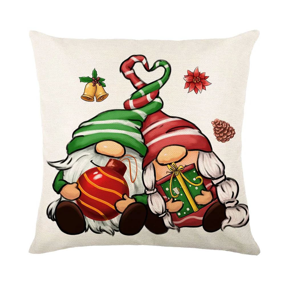 Christmas Cushion Cover Merry Christmas Printed Decorative Pillows Sofa Home Decoration Pillowcase