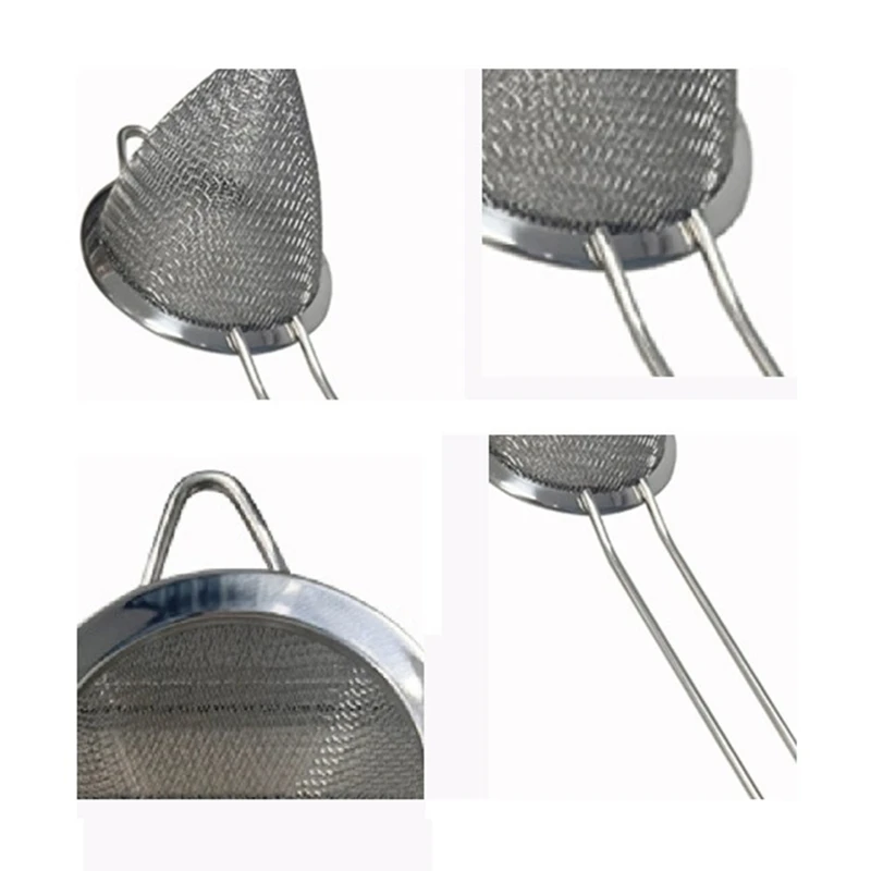 Fine Mesh Cocktail Strainer Deep Bottom Double Layer Strainer Triangular Cone Strainer Strainer Powder Sieve Colander