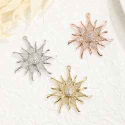 BenS Brass cubic zirconia Sun flower Charms Pendants women DIY Jewelry making findings supplies Jewelry pendant wholesale P05