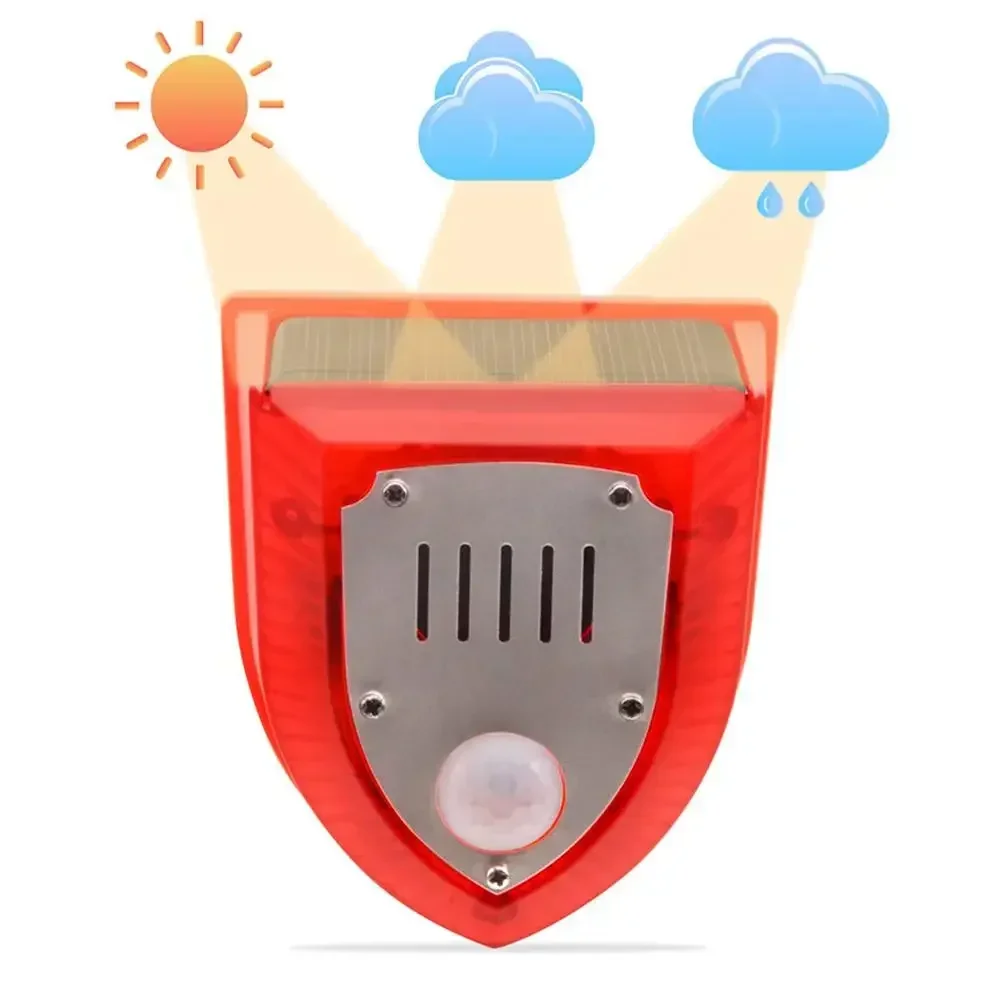 Solar Alarm Light IP65 Waterproof Motion Sensor Alarm Lamp Outdoor Garden Dog Barking Animal Driver Security Lamp for Farm Yard