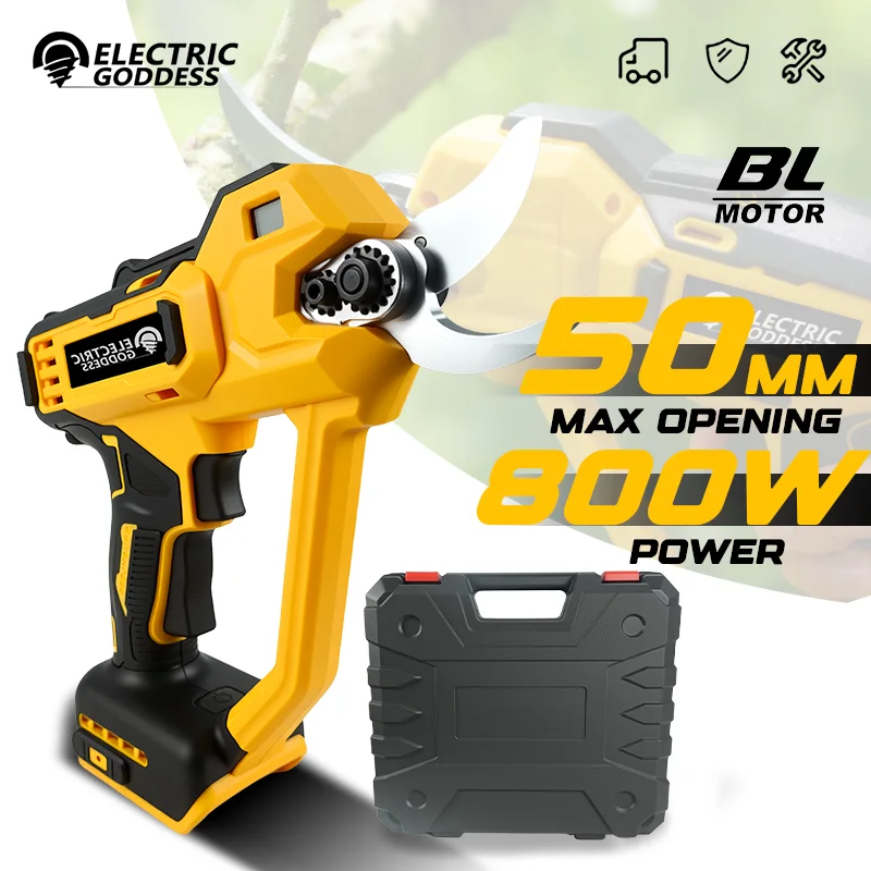 Electric Goddess Brushless 50mm Electric Scissors Cordless Fruit Tree Garden Electric Pruning Shear For Dewalt 20V Battery Pin ﻿