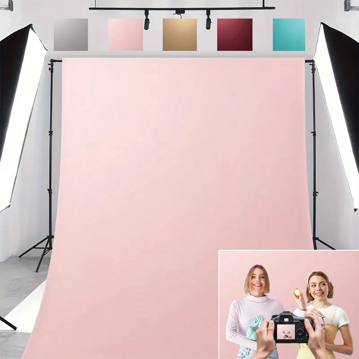 Gradient Solid Color Backgrounds for Photographs Pink Grey Brown Professional Vinyl Polyester Fiber Material Portrait Backdrops