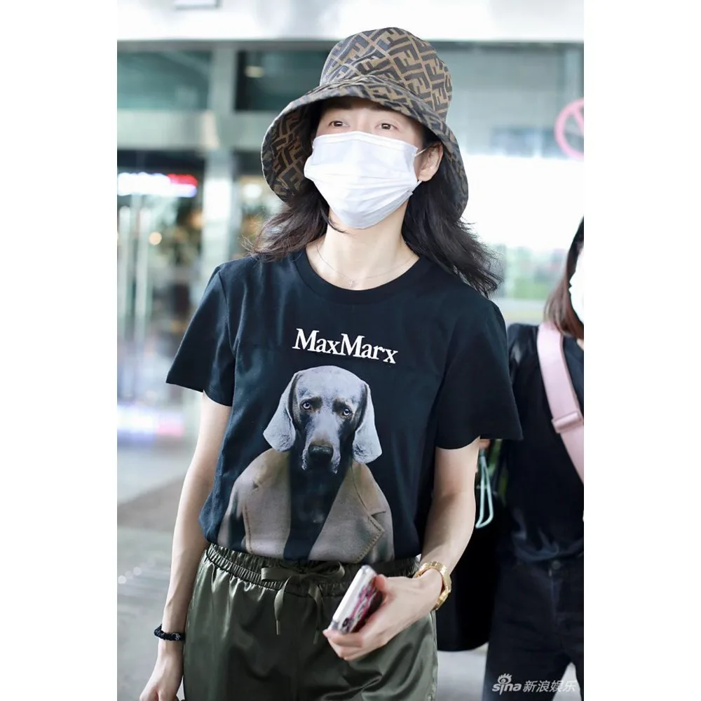 2024 Star Matching Outfit Weimar Retriever Doghead Detective Short-sleeved T-shirt Graphic T Shirts