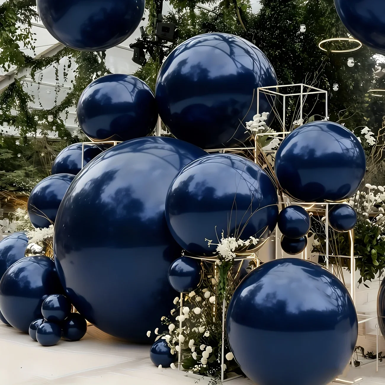 

DDHOME 23 Pack Giant Dark Blue Balloons Suitable for Parties, Birthdays, Christmas & Events - Mirror Reflection Foil Balloon with Self
