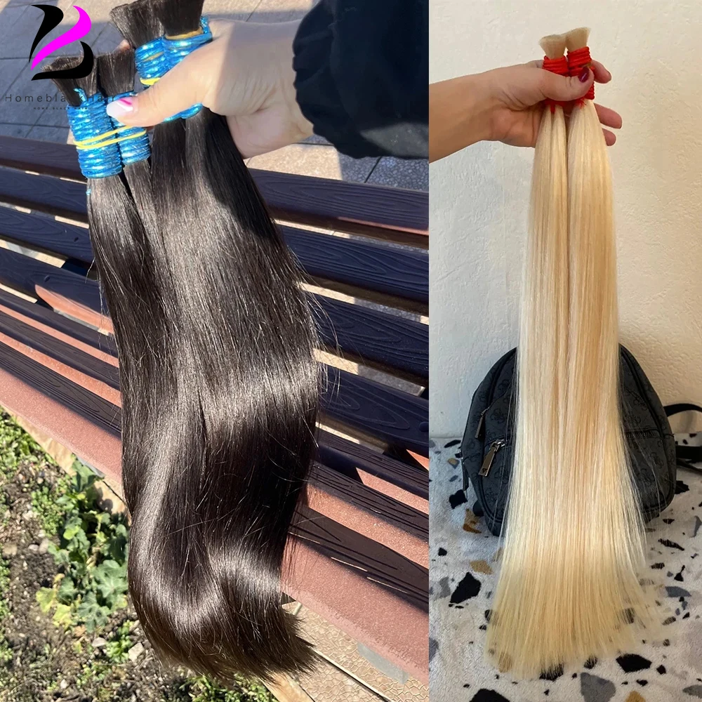 No Weft 10A Virgin Bulk Hair Weaving For Braiding Unprocessed 18-30inches 100% Human Hair Bulk Extension Virgin Human Hair Remy