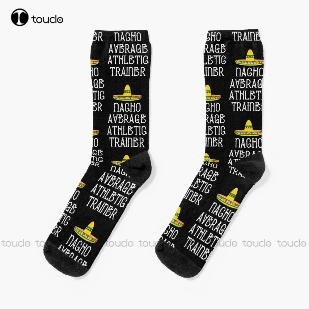 Nacho Calcetines de entrenamiento atlético promedio para mujer, calcetines de Halloween, calcetines personalizados Unisex para adultos, adolescentes y jóvenes, regalo personalizado divertido
