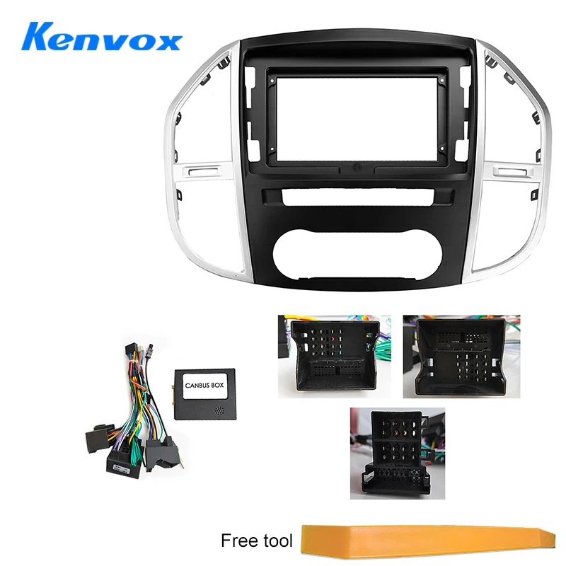 Car Radio For Mercedes Benz W447 Vito 3 2014 - 2020 Android 2 Din Stereo Mounting Bezel Faceplate Frame Kit