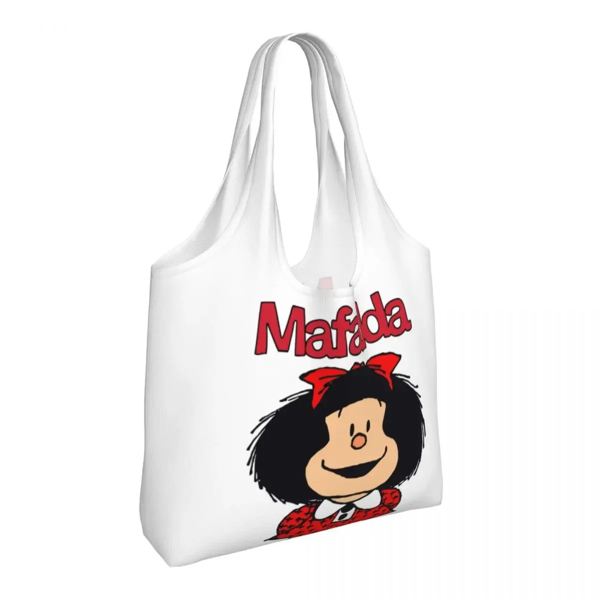 Custom Cute Mafalda Shopping Tote Bags Reusable Argentine Cartoon Quino Comics Canvas Groceries Shoulder Shopper Bags Handbag