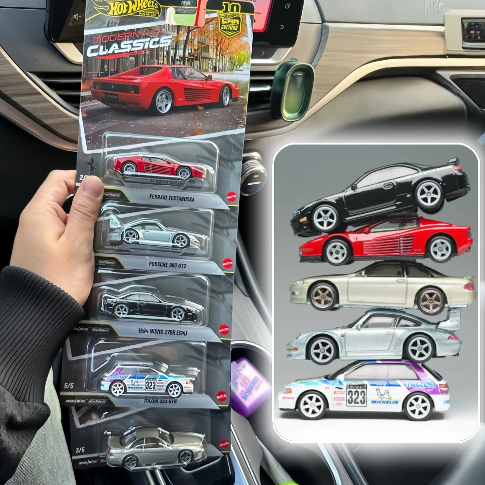

New 2026 Hot Wheels Premium Fpy86-S Modern Classics Model Car Toyota Ferrari Testarossa Porsche 993 Gt2 1:64 Diecast Collect