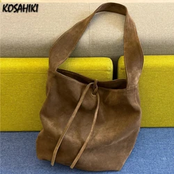 New Fashion Chic Casual All Match Shoulder Bags Y2k Aesthetic Solid Preppy Women's Handbags Grunge Vintage Simple Underarm Bag