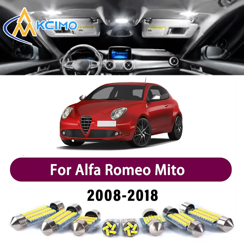 Premium LED Interior Lighting Kit for Alfa Romeo	Mito 2008-2018 2009 2010 High-Quality Error-Free Dome Map Trunk Auto Lamps