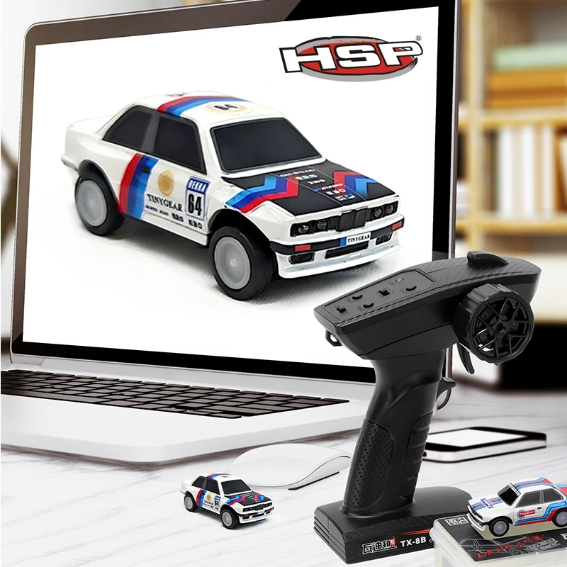 HSP 1/64 2.4G High Speed RC Drift Car Full Proportional Control Desktop Mini Racing Car TX-8B Transmitter for Child Boys Adults