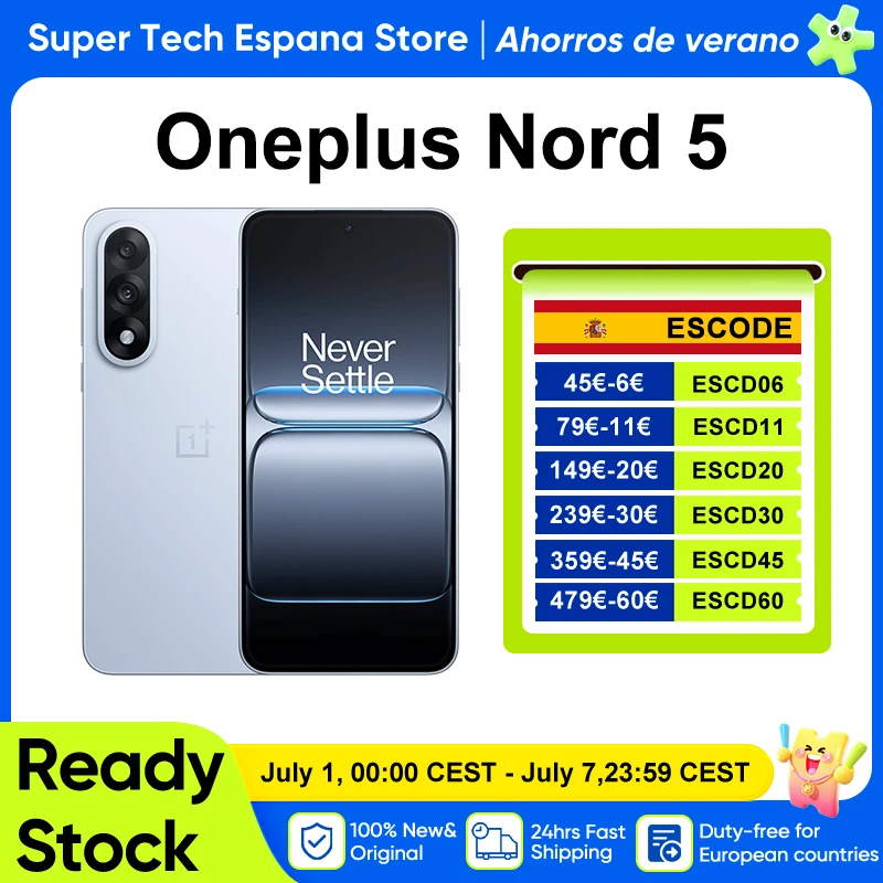 OnePlus Nord 5 Smartphone 5G Snapdragon 8s Gen 3 6.83”AMOLED Display 144 Hz 520…