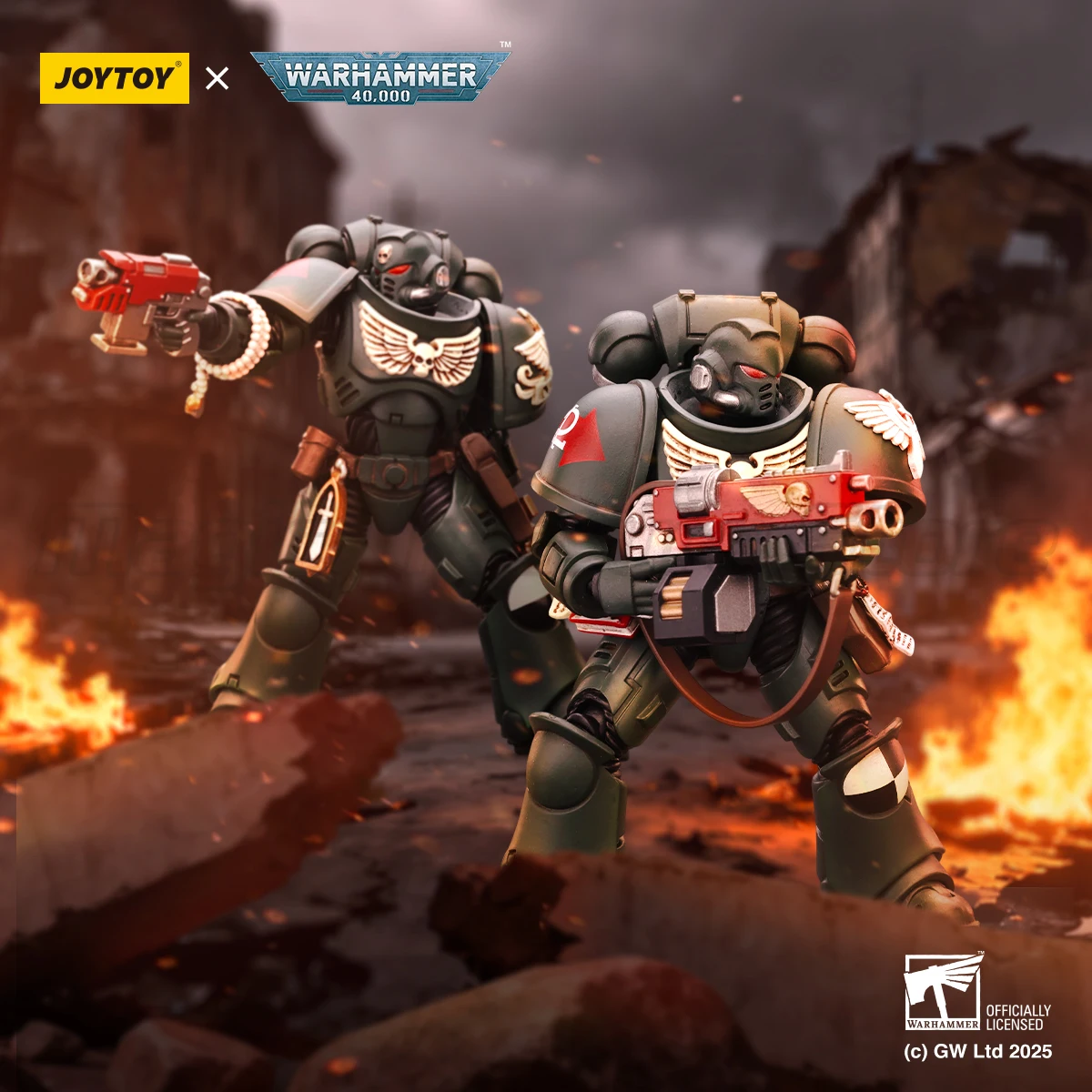 

【MT】JOYTOY Warhammer 40K Dark Angels Intercessors Brother Nadael Asharr, 2 шт., коллекционная фигурка 1/18