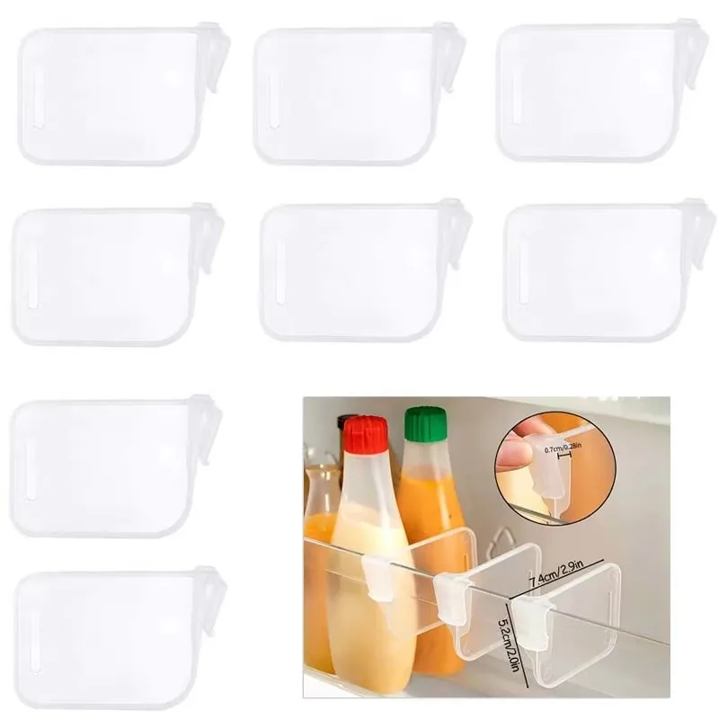4/8/12/24pcs Refrigerator Storage Divider Partition Board Retractable Plastic Storage Splint Kitchen Bottle Can Shelf Organizer