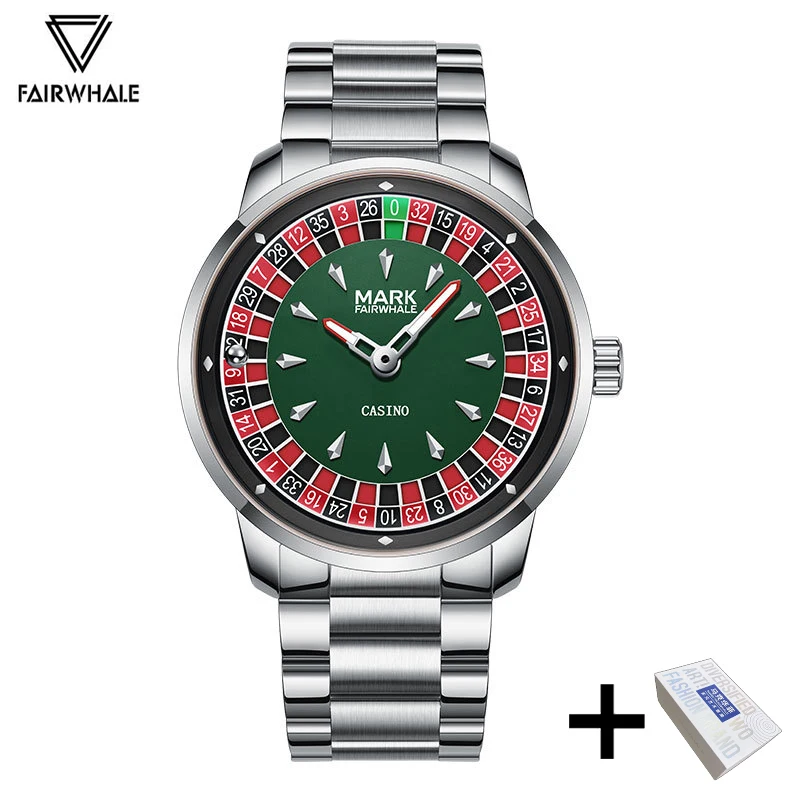 Reloj Original Mark Fairwhale para hombre, reloj de lujo de acero inoxidable, reloj de pulsera de cuarzo con diseño de ruleta divertido e informal a la moda, nuevo 2025