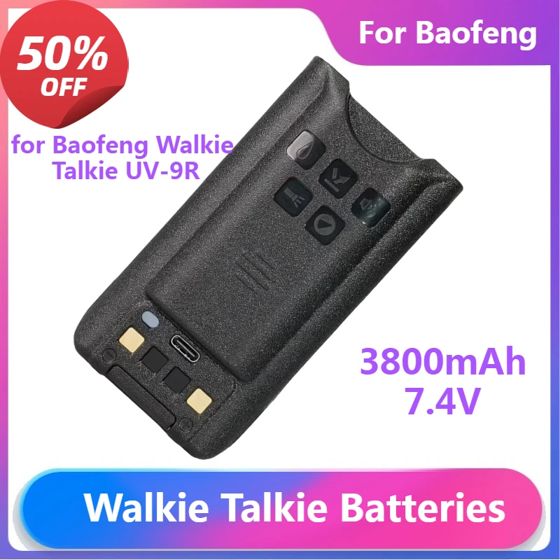 

Walkie Talkie Batteries for Baofeng Walkie Talkie UV-9RPlus for UV 9R V1 UV9R PLUS Radio Rechargable Battery