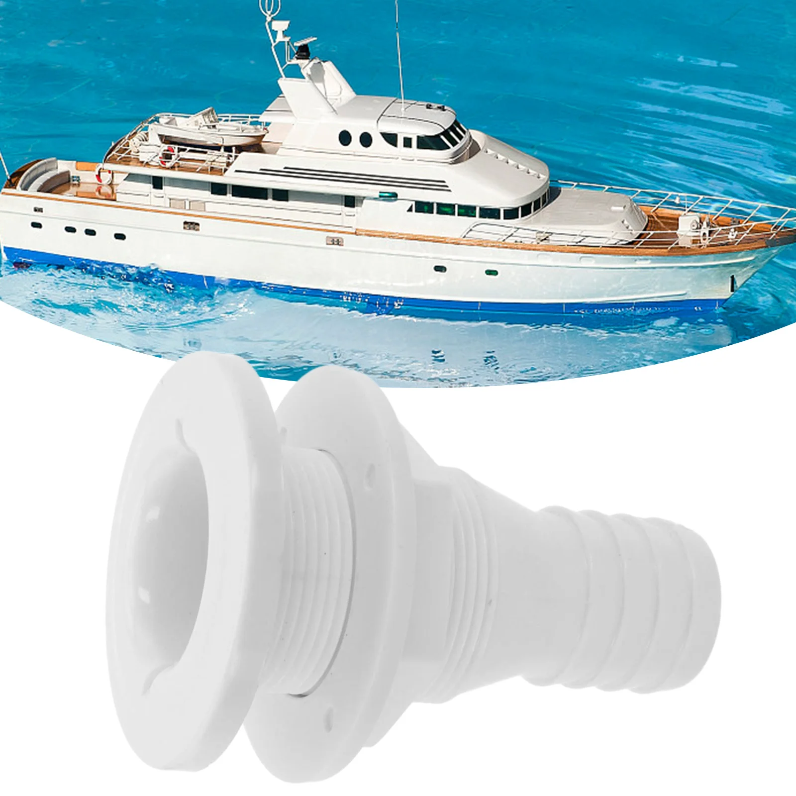 Boat Drain 32MM 1 1/4 Inch Thru Hull Socket Marine Bilge Water Deck and Transom Drainage Outlet Reliable ABS Marine Accessory