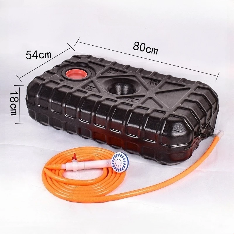 75L Car Travel Water Storage Tank Hand Wash Water Tank Black Off-road Truck RV Roof Flat Square Water Tank Thickened