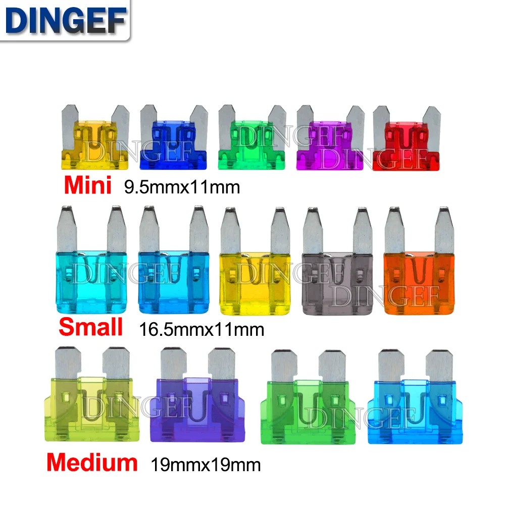 5PCS Car Fuse 2A 3A 5A 7.5A 10A 15A 20A 25A 30A 35A 40A Amp Clip Fuse Set for Car Truck 1A 2A 3A  Mini Small Medium Fuses dingef