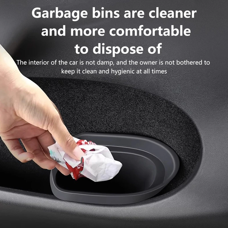 For Tesla Model 3 Y 2025 Car Door Trash Can Eco-Friendly Silicone Door Storage Box Waterproof Garbage Can 2024 Car Accessories