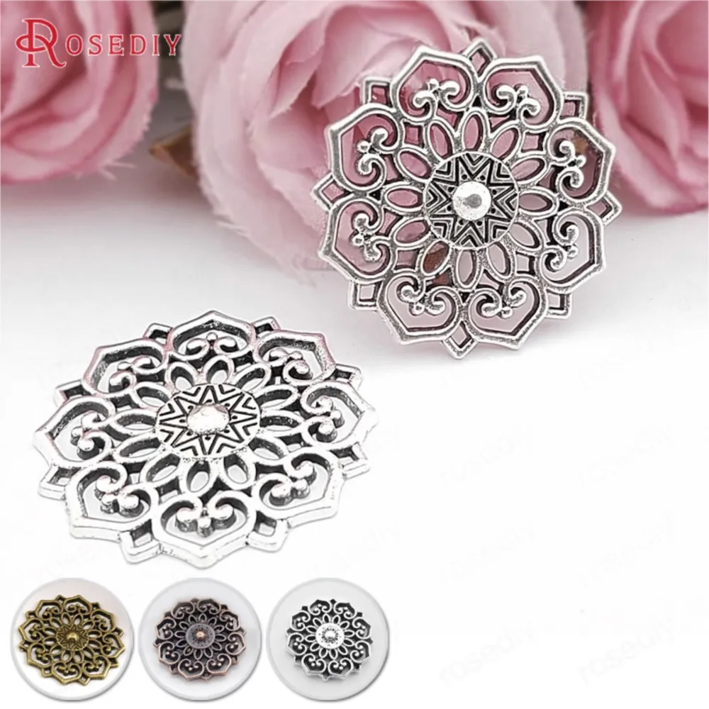 (T12956) Wholesale 20 pieces Antique Silver color / Antique Bronze / Antique Copper 20mm / 31mm Zinc Alloy Flower Connectors