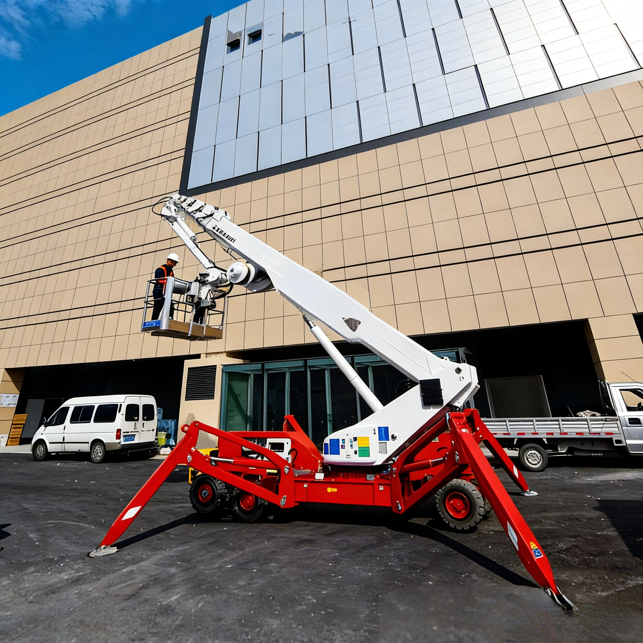 Spider 22m high-strength steel folding articulated trailer lift platform, towed aerial , telescopic aerial  platform
