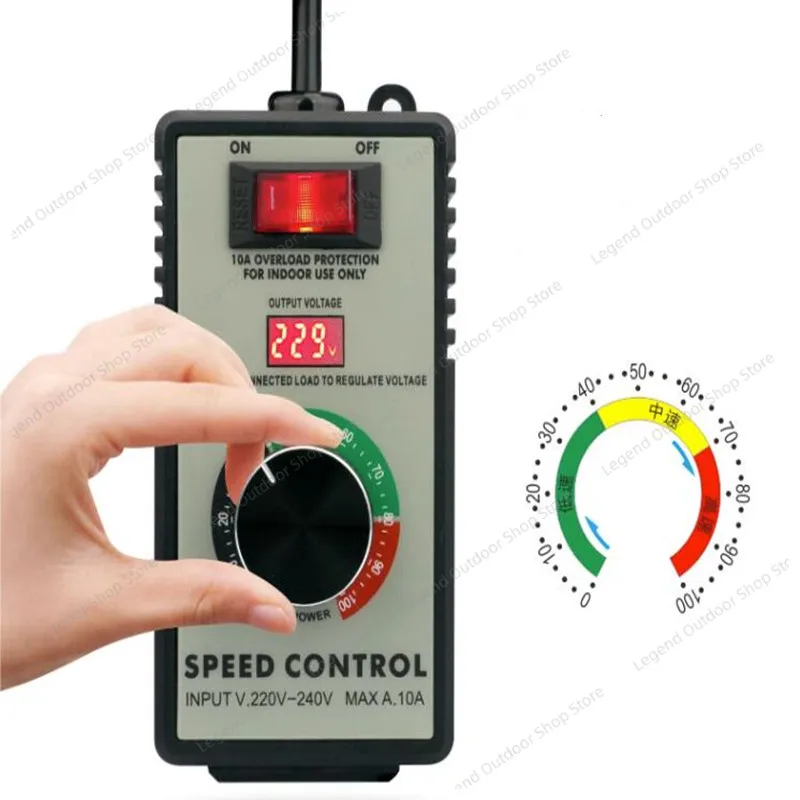 Maximum 10A 4000W stepless speed regulator overload protection 110V 220V USA EU optional
