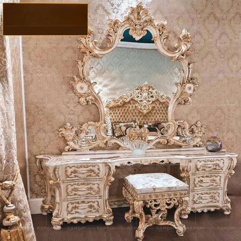 Dressing Table Luxury Carved Dressing Table Bedroom French Luxury Palace Princess Dressing Table