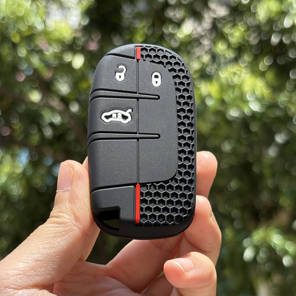 Sleutelhanger Bescherming Voor Jeep Cherokee Limited Grand Kompas Dodge Journey Hellcat Chrysler 300C II Siliconen Klep Fob Houder