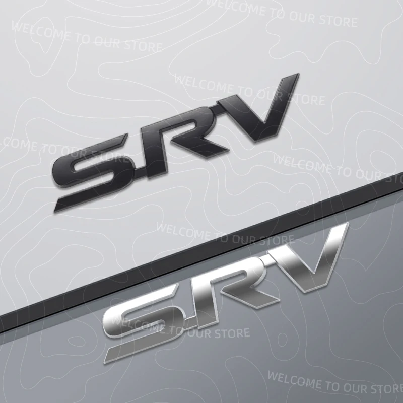 Aleación de Zinc para logotipo de letra SRV RAV4 Prius Hilux Pick-Up Vigo Revo Prado C-HR maletero de coche emblema de Metal 3D pegatina de insignia de carrocería trasera