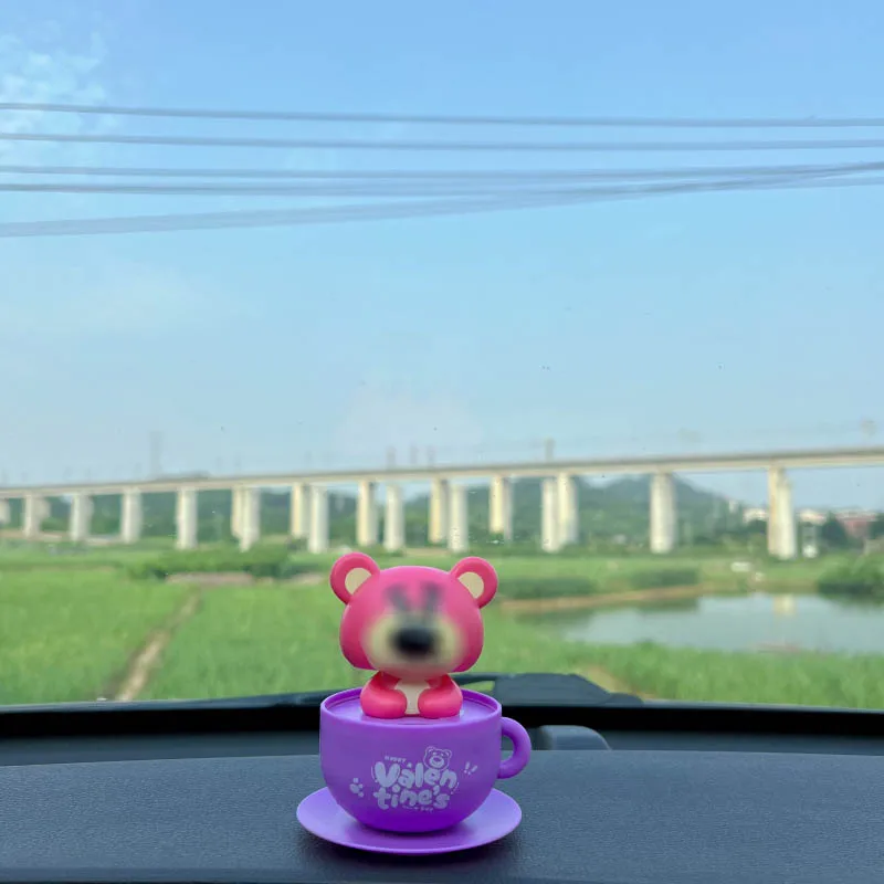 Engraçado dos desenhos animados xícara de chá animal brinquedos solares criativo desktop decoração do carro ornamentos bonito balançando cabeça sapo panda capivara brinquedo solar