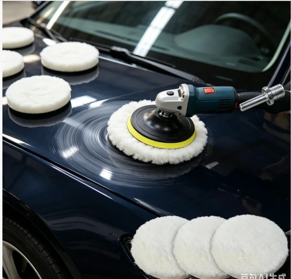 5PCS 3/4/5/6/7 inch Polishing Kit Polishing Pad Car Waxing Sponge Disk Wool Wheel Auto Paint Care Polisher Pads Car Gadget