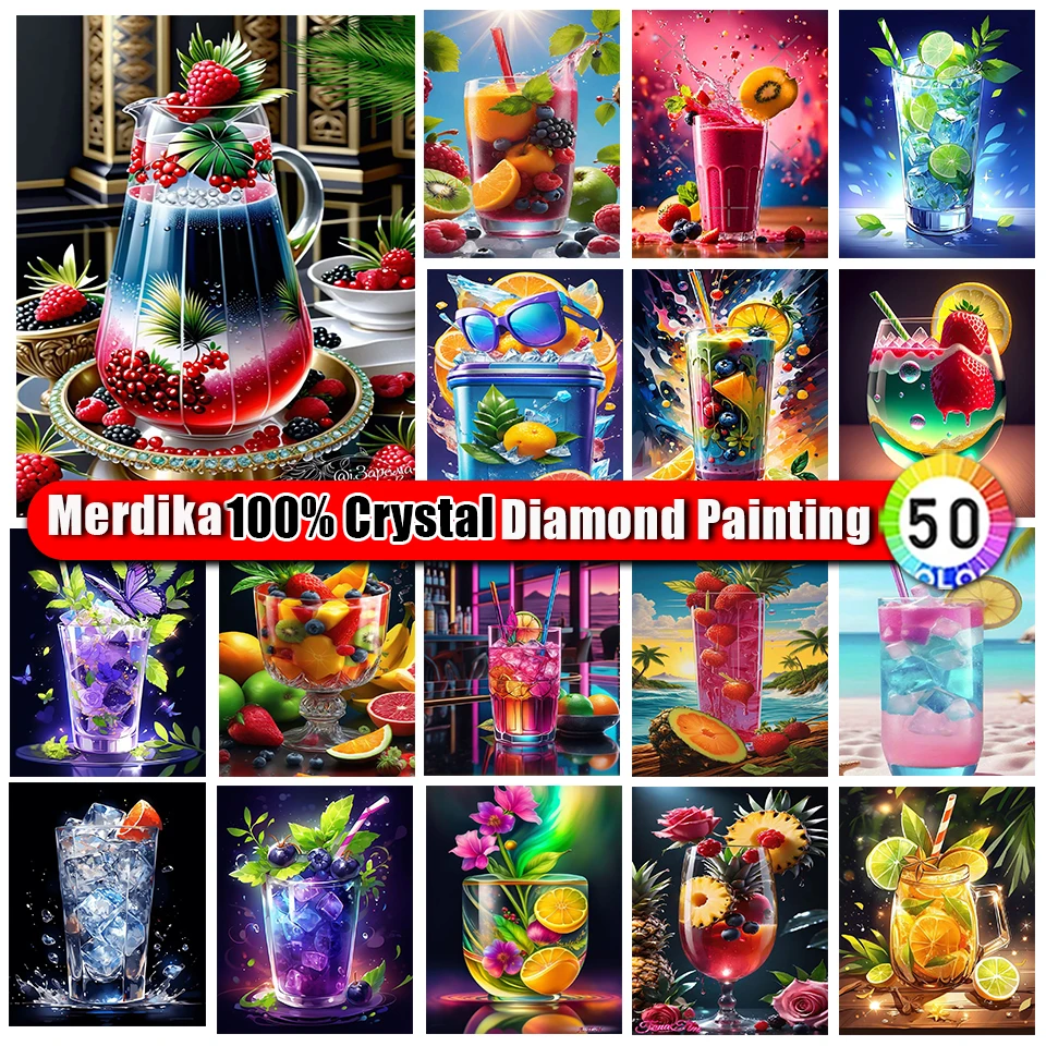 

Zipper Bag 100% Crystal Diamond Painting Fruit Landscape Diamond Embroidery Drinks Art Mosaic Gift Needlework Full Drill Kits