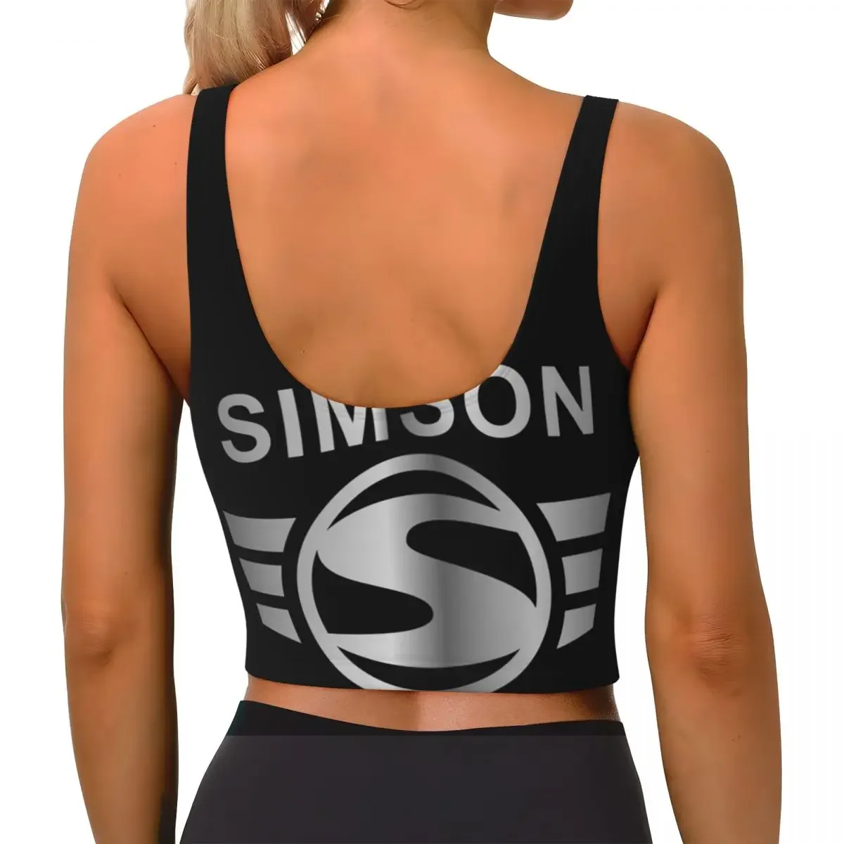 Custom Vintage Simson Women Sports Bras High Impact Vest Gym Workout Yoga Crop Tank Top