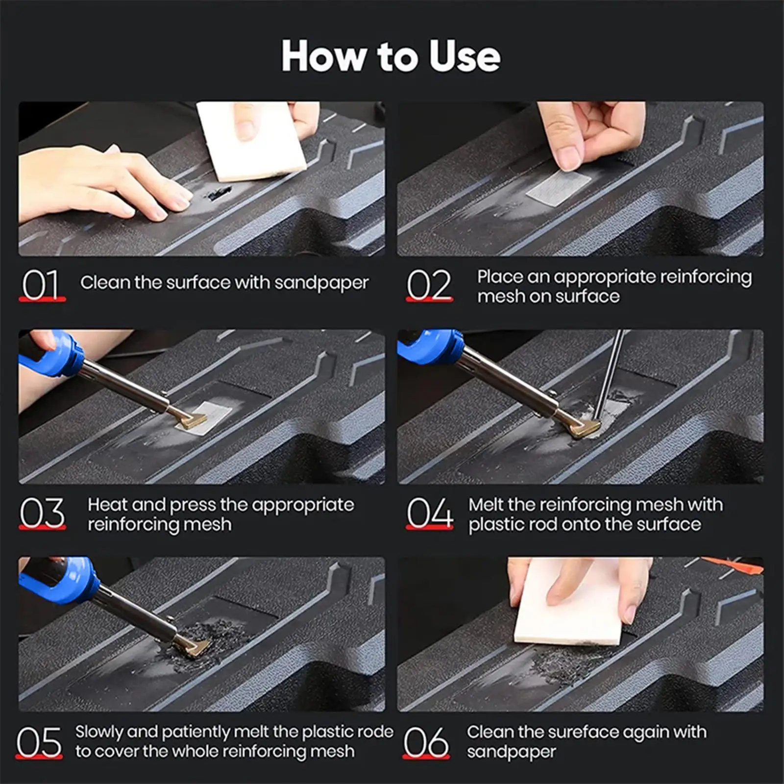 

Soldering Iron Kit Plastics Welding Machine Digital Repair Welder for Car Fenders Hobby Crafts Electronics Repairs PCB Boards