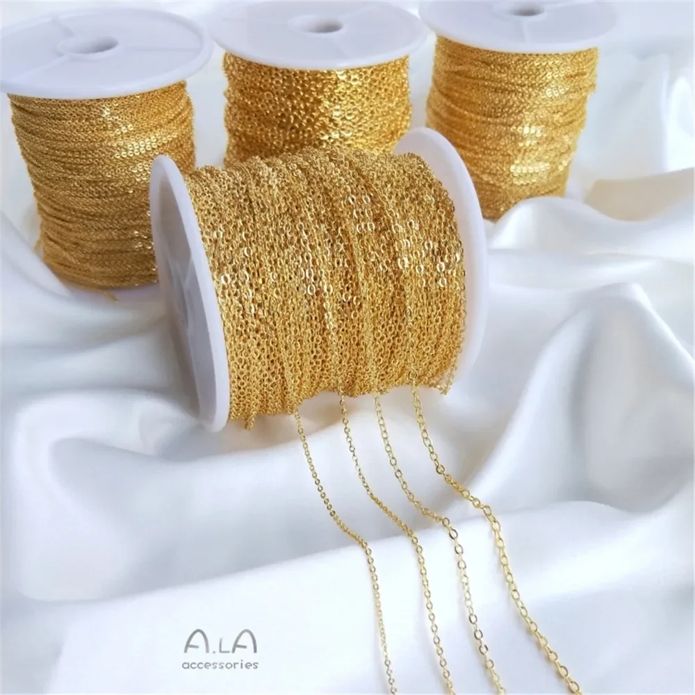 

Korean copper 18K gold plated color chain not easy to fade O chain necklace DIY handmade bracelet accessories materials