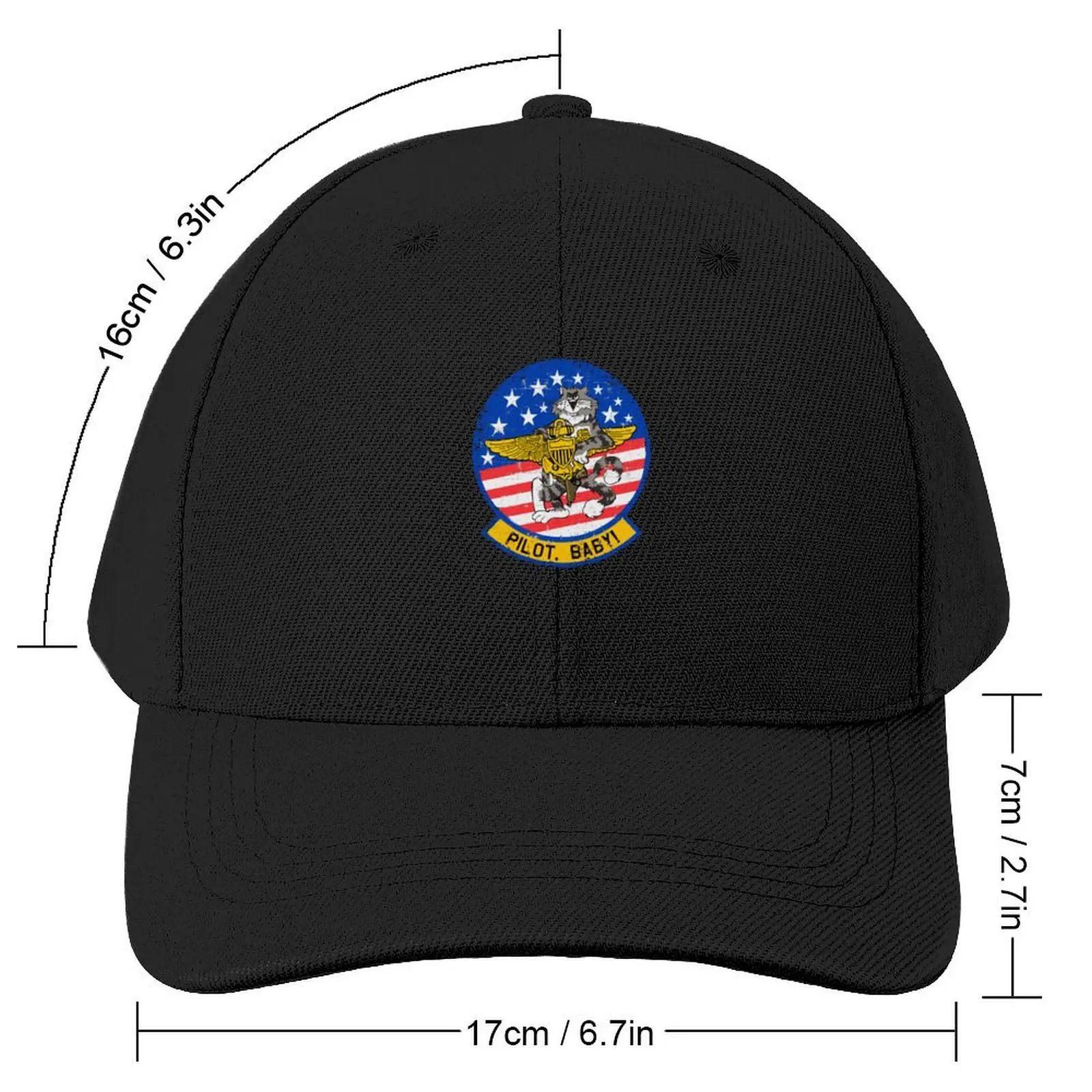 F-14 Tomcat - Pilot, Baby! Grunge Style Baseball Cap Sun Hat For Children Sunscreen Custom Cap Men's Caps Women's