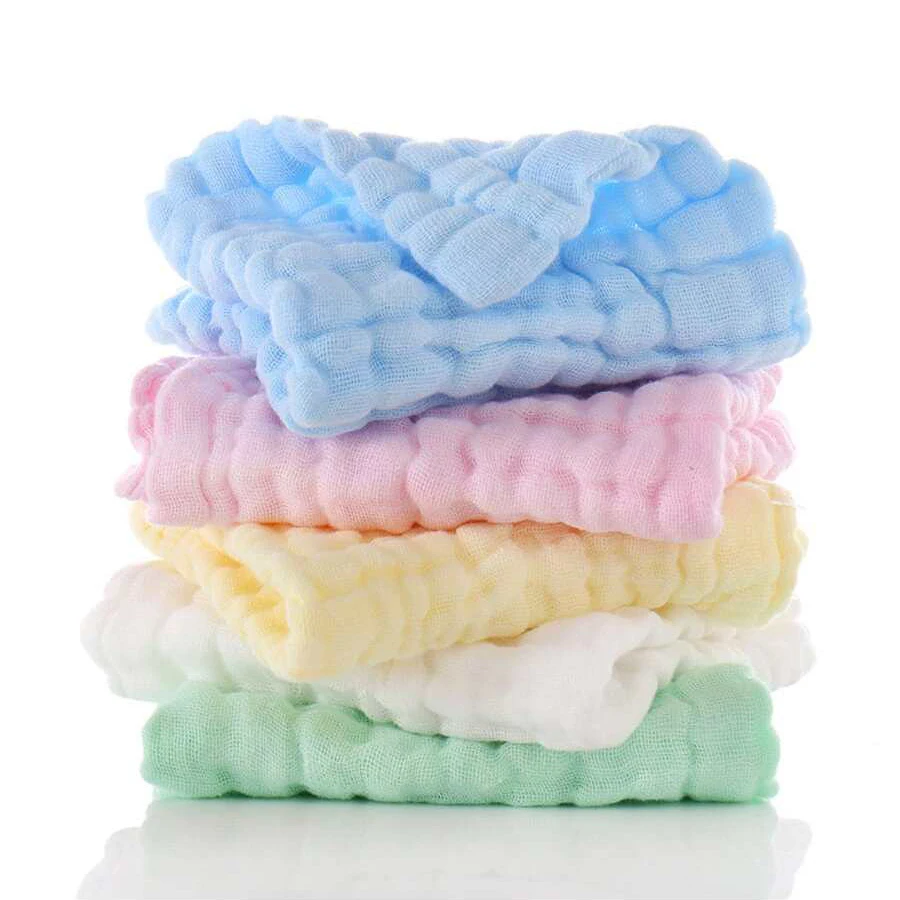 Muslin 6 Layers Cotton Soft Baby Towels Baby Face Towel Handkerchief Bathing Feeding Face Washcloth Wipe Burp Cloth Hand Towel