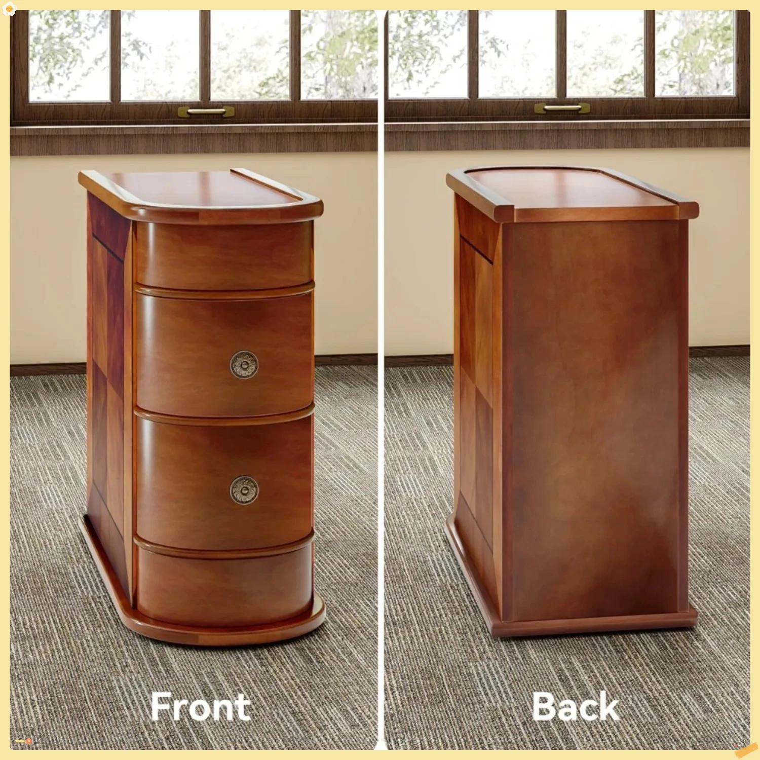 Набор торцевых столиков из 2 шт., сборка не требуется. Деревянный торцевой столик с 2 ящиками, приставной столик для дивана для гостиной.